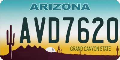 AZ license plate AVD7620