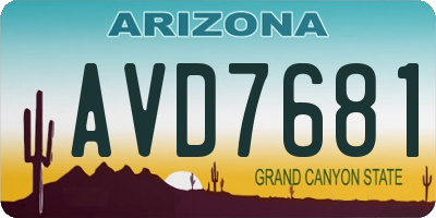 AZ license plate AVD7681