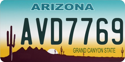 AZ license plate AVD7769