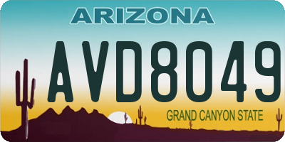 AZ license plate AVD8049