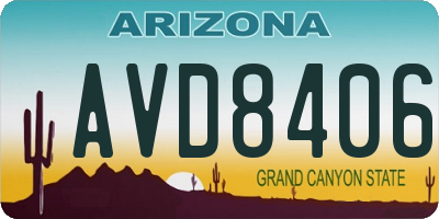 AZ license plate AVD8406