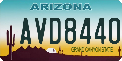 AZ license plate AVD8440