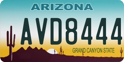 AZ license plate AVD8444