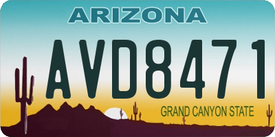 AZ license plate AVD8471