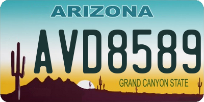 AZ license plate AVD8589