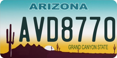 AZ license plate AVD8770