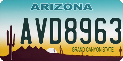AZ license plate AVD8963