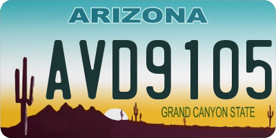 AZ license plate AVD9105
