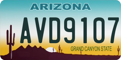 AZ license plate AVD9107