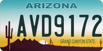 AZ license plate AVD9172