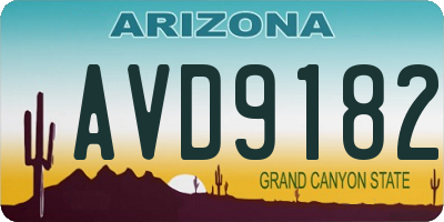 AZ license plate AVD9182