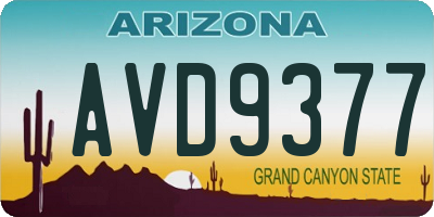 AZ license plate AVD9377