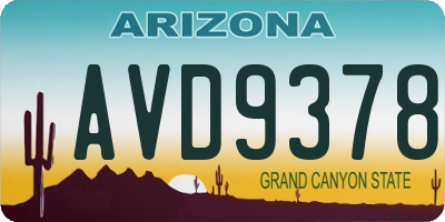 AZ license plate AVD9378