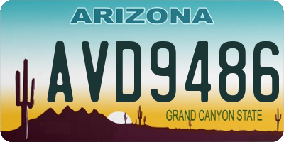 AZ license plate AVD9486