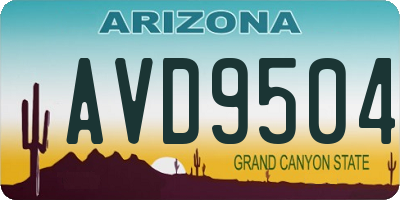 AZ license plate AVD9504