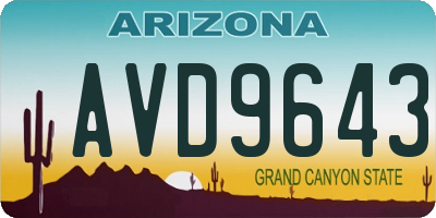 AZ license plate AVD9643