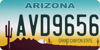 AZ license plate AVD9656