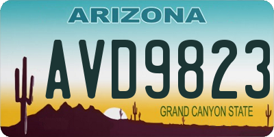 AZ license plate AVD9823