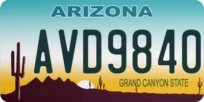 AZ license plate AVD9840