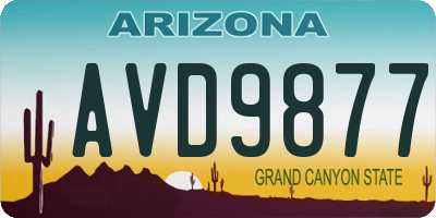 AZ license plate AVD9877