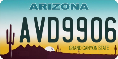 AZ license plate AVD9906