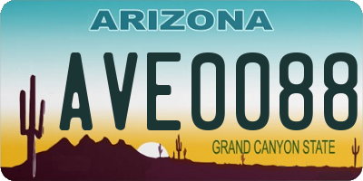 AZ license plate AVE0088
