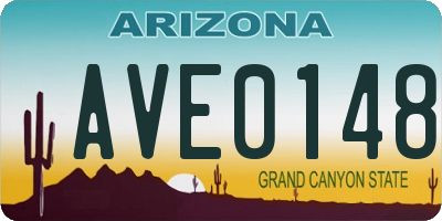 AZ license plate AVE0148