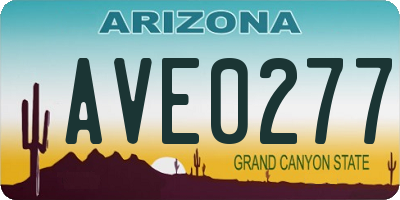 AZ license plate AVE0277