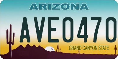 AZ license plate AVE0470