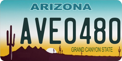 AZ license plate AVE0480