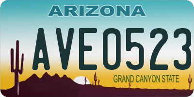 AZ license plate AVE0523