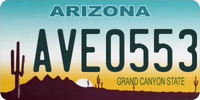 AZ license plate AVE0553