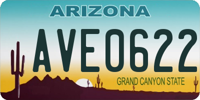 AZ license plate AVE0622