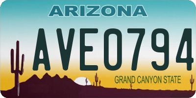 AZ license plate AVE0794