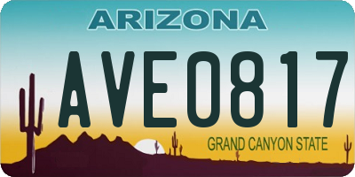 AZ license plate AVE0817