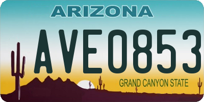 AZ license plate AVE0853