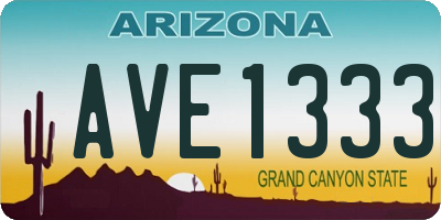 AZ license plate AVE1333