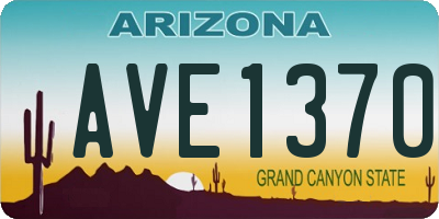 AZ license plate AVE1370