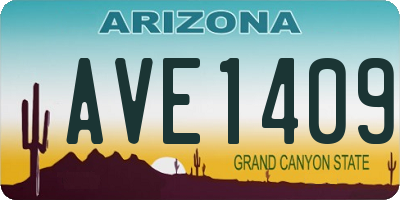 AZ license plate AVE1409