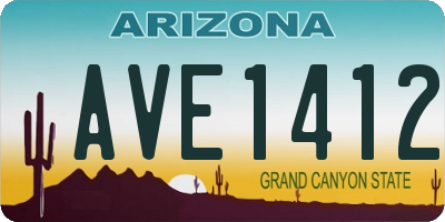AZ license plate AVE1412