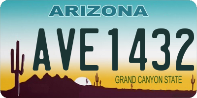 AZ license plate AVE1432