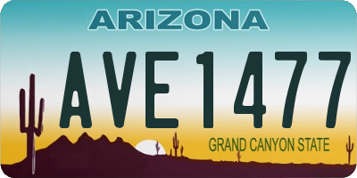 AZ license plate AVE1477