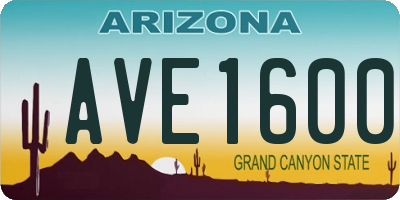 AZ license plate AVE1600