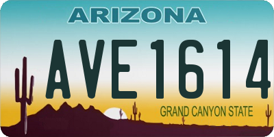 AZ license plate AVE1614