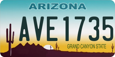AZ license plate AVE1735