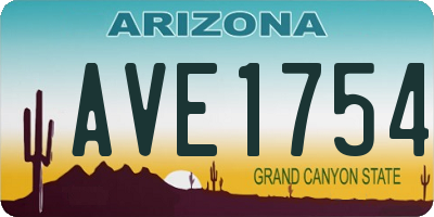 AZ license plate AVE1754