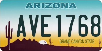 AZ license plate AVE1768