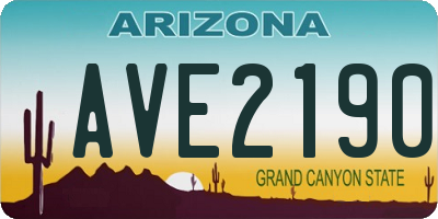 AZ license plate AVE2190