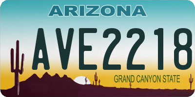 AZ license plate AVE2218