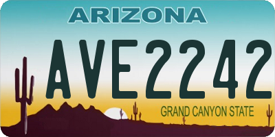 AZ license plate AVE2242